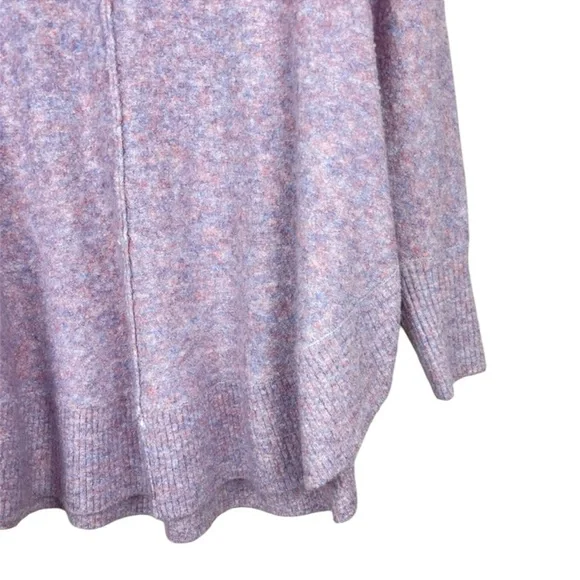 Lou & Gray for Loft Marled Poncho Sweater in purple frost heather, Large - Picture 8 of 10
